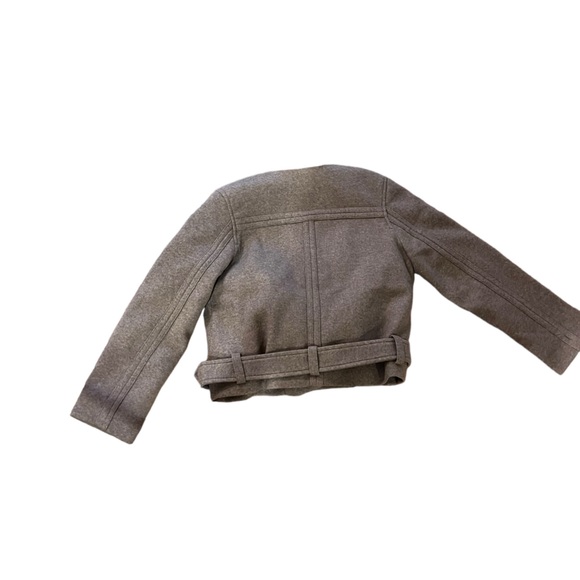 Biker Jacket Size XS  Diagonal Zip NWT DH New York Sky Taupe Faux Fur - Picture 5 of 5